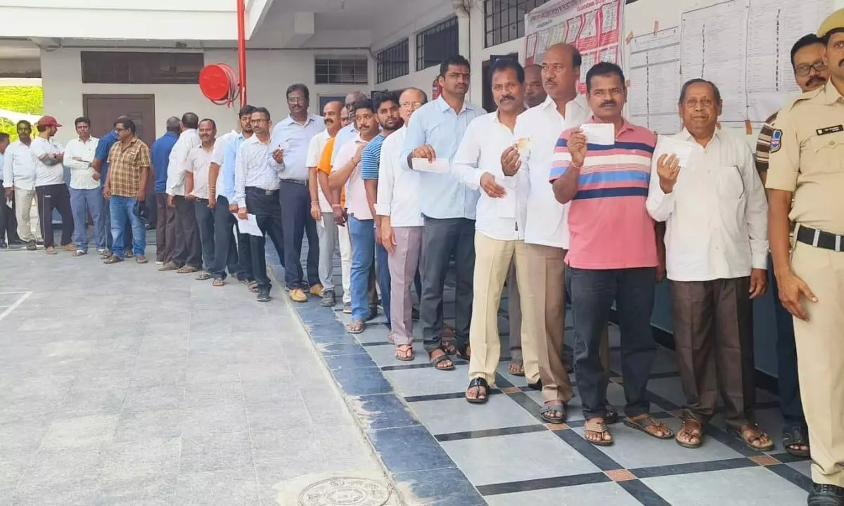 31.99 percent polling registered bin Warangal till 12 PM